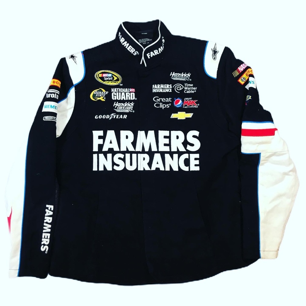 chase authentics farmers insurance nascar jacket